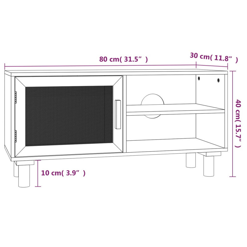 Diejuste Unfinished TV Stand for TVs up to 32", White