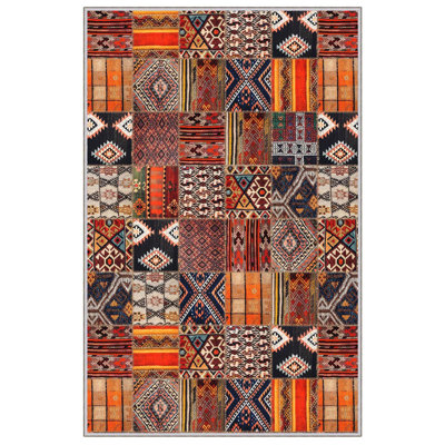 Premium Hall Carpet (3.3 x 9.8 ft), 100% Polyester, 8 mm Pile Height | Antibacterial, Non-Slip PVC Dot Underside, 650 gr/m² | Machine Washable, 3D Digital Printing | Ideal for Living Room & Entryways, Durable & Stylish Design