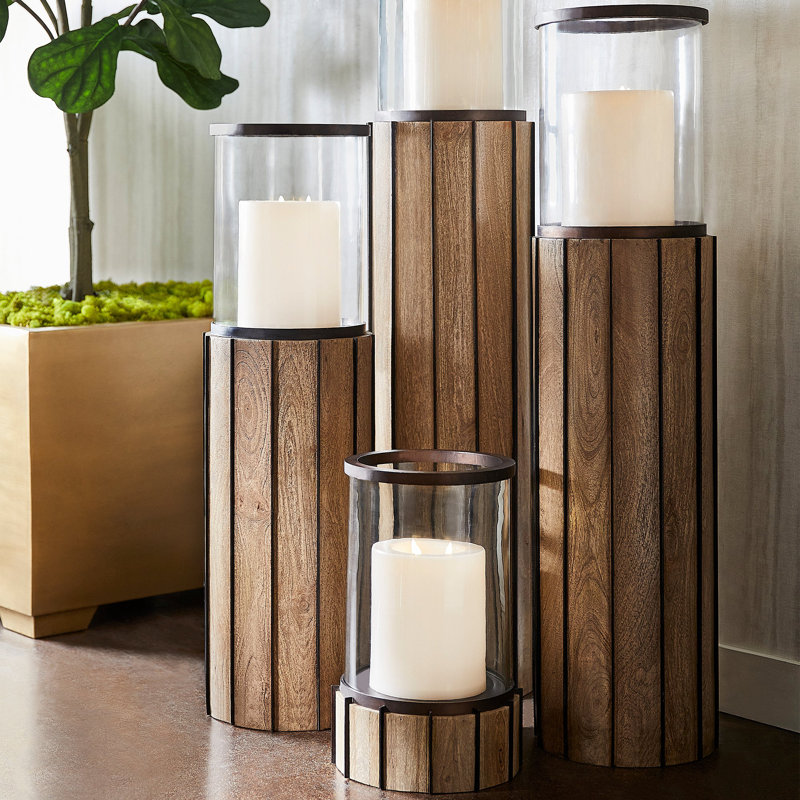 Reed Hurricane Candle Holder, 42" H x 10" W x 10" D