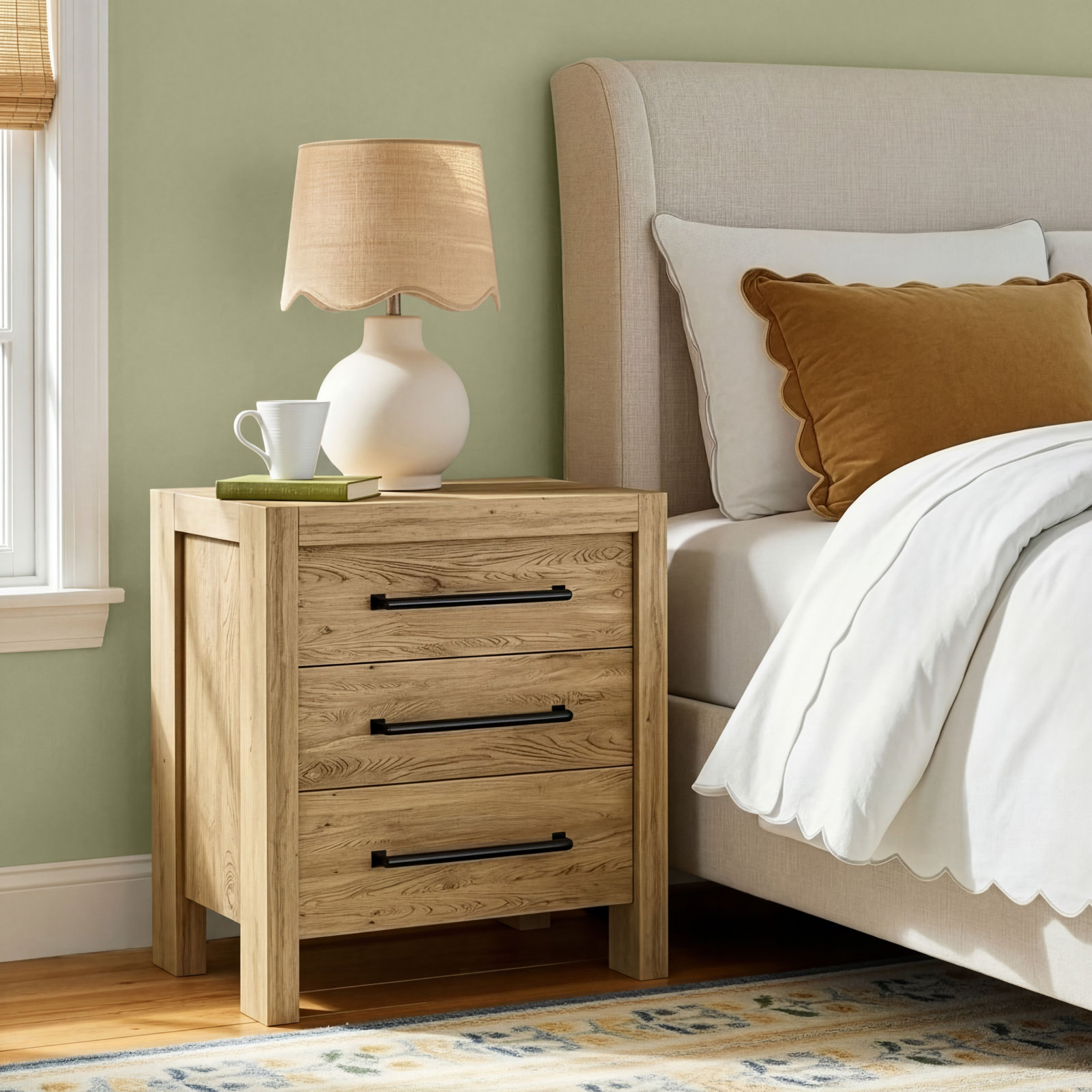 Laroche Nightstand, Pale Oak