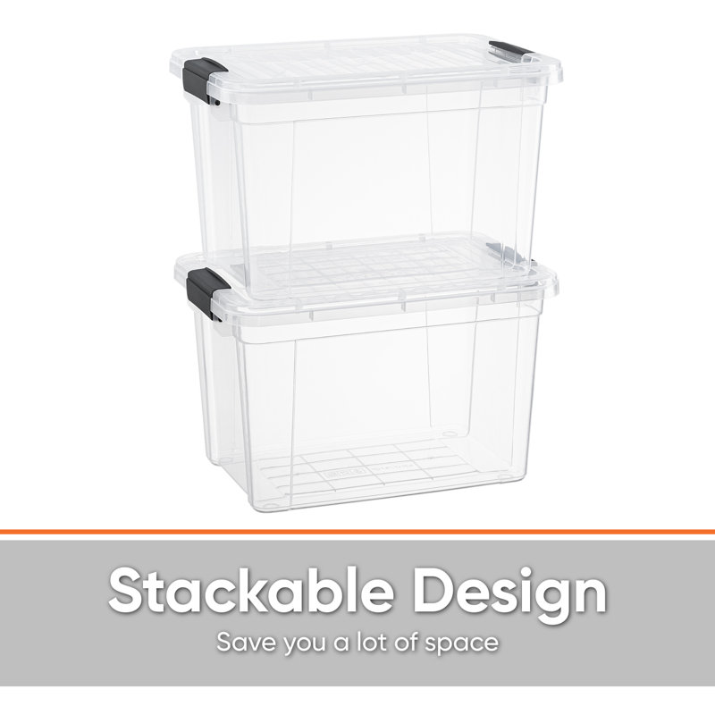  2.4 Qt. Clear Mini Storage Bin with Lid, Plastic Organizing Storage Box for Home, 12 Pack, 2.4 Qt.