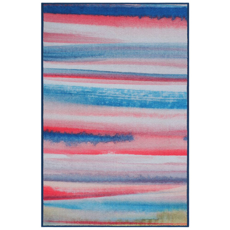 Tapis bleu/rose zone Mireya, Rectangle 3 pi x 5 pi