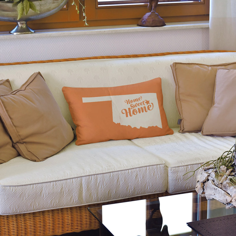 Coussin lombaire en pierre doux home, Tulsa, Orange, Polyester sergé
