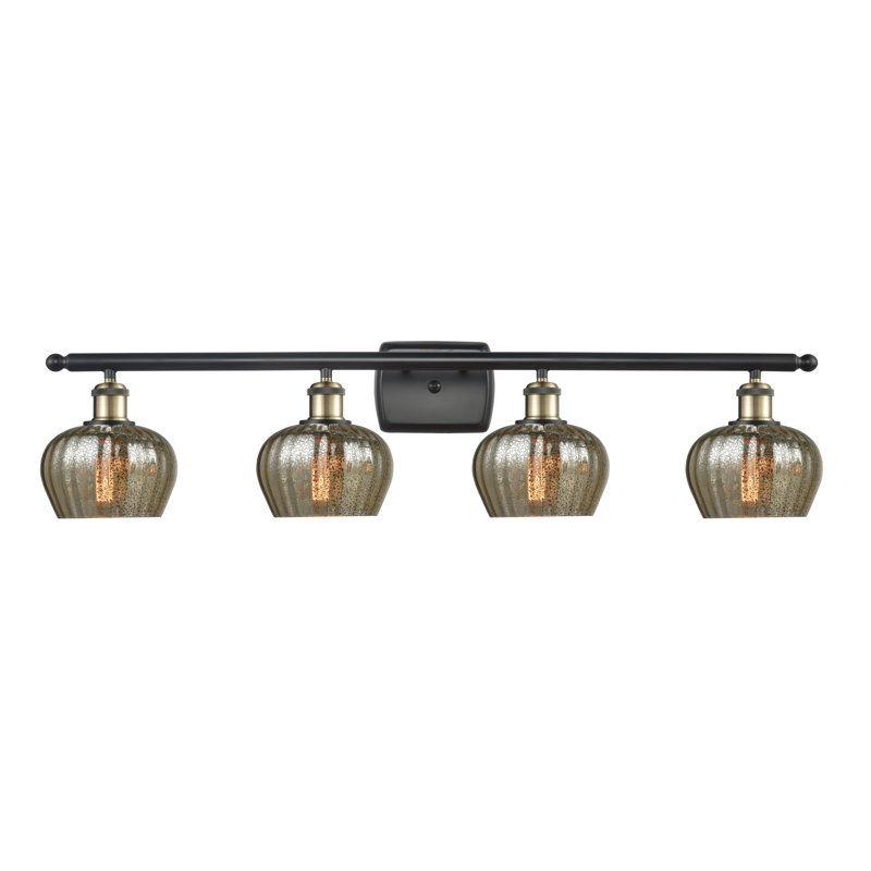 Éclairage de salle de bain à intensité variable 4 lumières Lyman, Ampoule incandescente rétro de 60 watts, Mercure