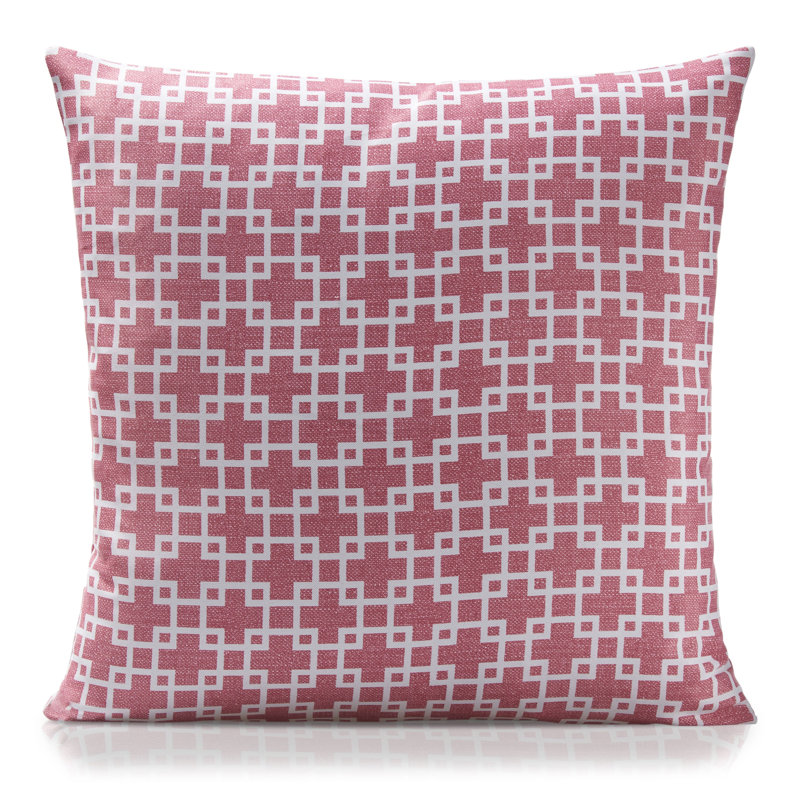 Esa Geometric Square Throw Pillow Cover, Blush