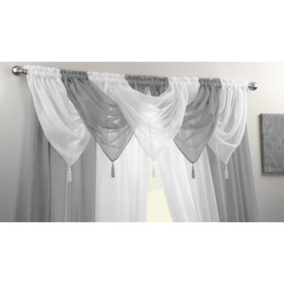 Maloy Solid Colour Pointed Window Valance