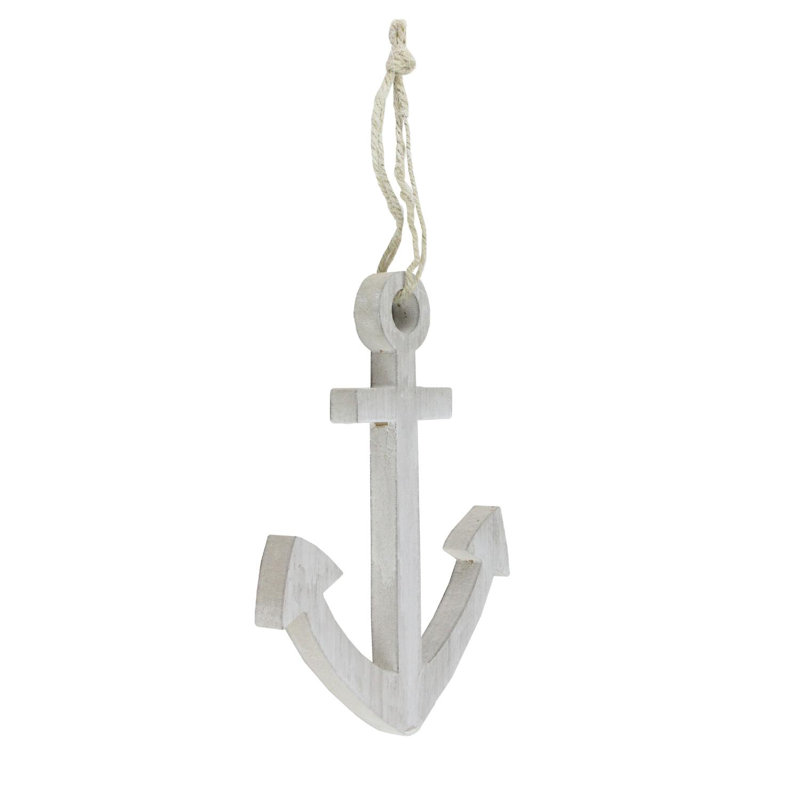 Ancre nautique murale d’inspiration Cape Cod 9,75 "White
