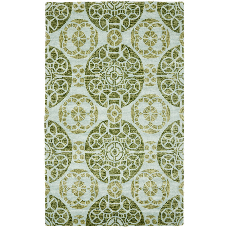 Tapis géométrique en laine / viscose touffeté à la main Eaton Wyndham, Rectangulaire 3 pi x 5 pi