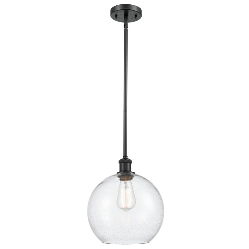 Luminaire suspendu sphère 1 lumière Baran, Grainé, Ampoule DEL 6 watts Vinage, Bronze huilé