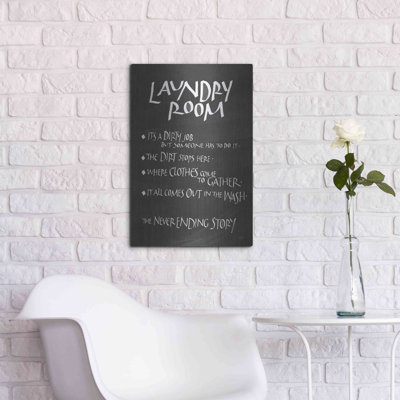Art de luxe en métal «Laundry Room Sayings» par Chris Paschke, 16 po x 24 po