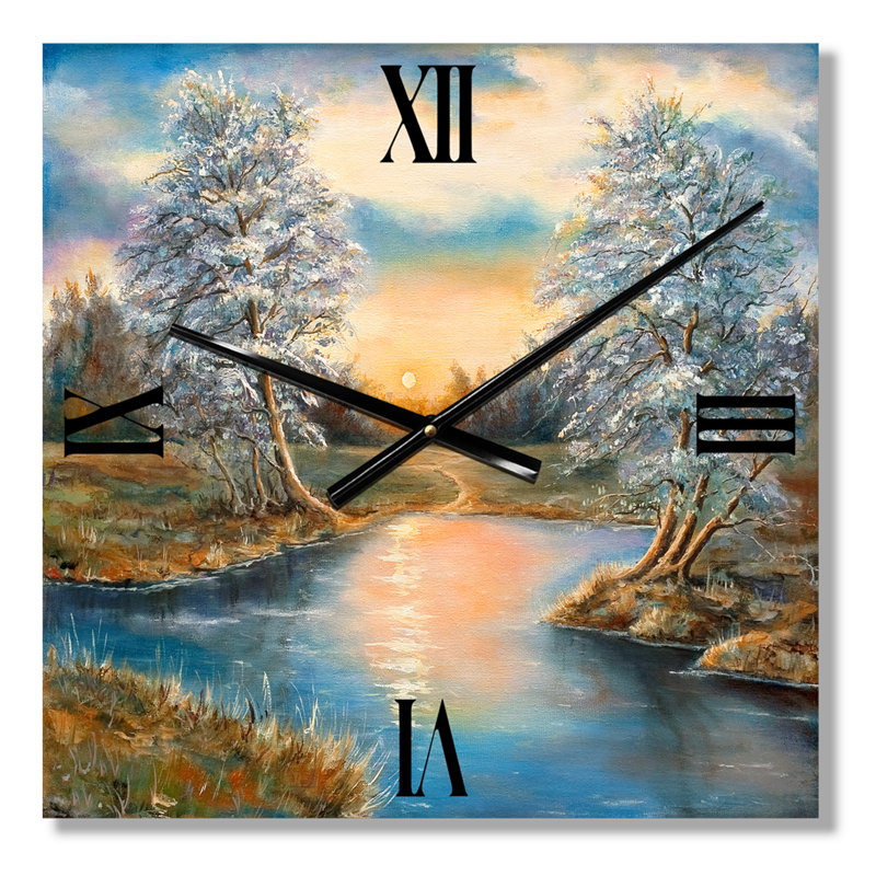 Horloge murale Birches in the Autumn Woods, Moyen