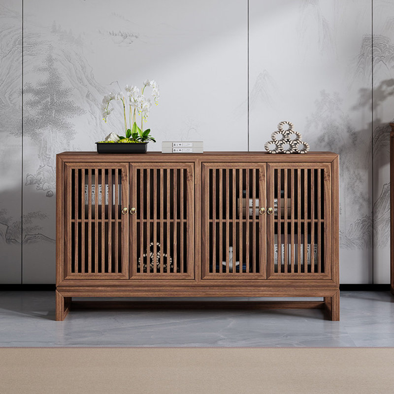 Buffet rétro de style chinois minimaliste, H 35,4 po x l 55,1 po x P 13,7 po