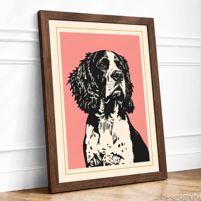 Contemplative Spaniel Minimalist - Framed Print