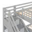 Lit superposé simple au-dessus d'un lit double en L gris. Option de rangement à 3 tiroirs. Bois massif. Coffre-fort avec garde-corps. Dimensions: 118,3 x 96,8 x 61,2. Assemblage requis des tiroirs gris. Possibilités supplémentaires. 118,3 l x 96,8 l-1568426696