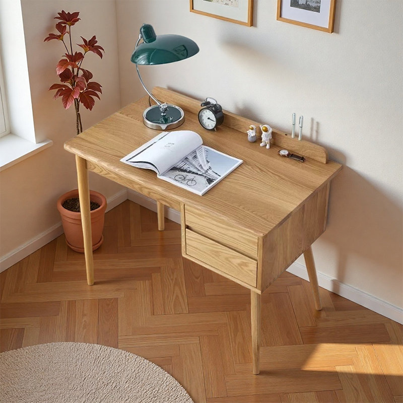 Rectangle Modern Oak Solid Wood Writing Desk