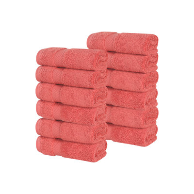 Salih Zero Twist Cotton Solid Chevron Dobby Border Super Soft Absorbent Face Towel Washcloth
