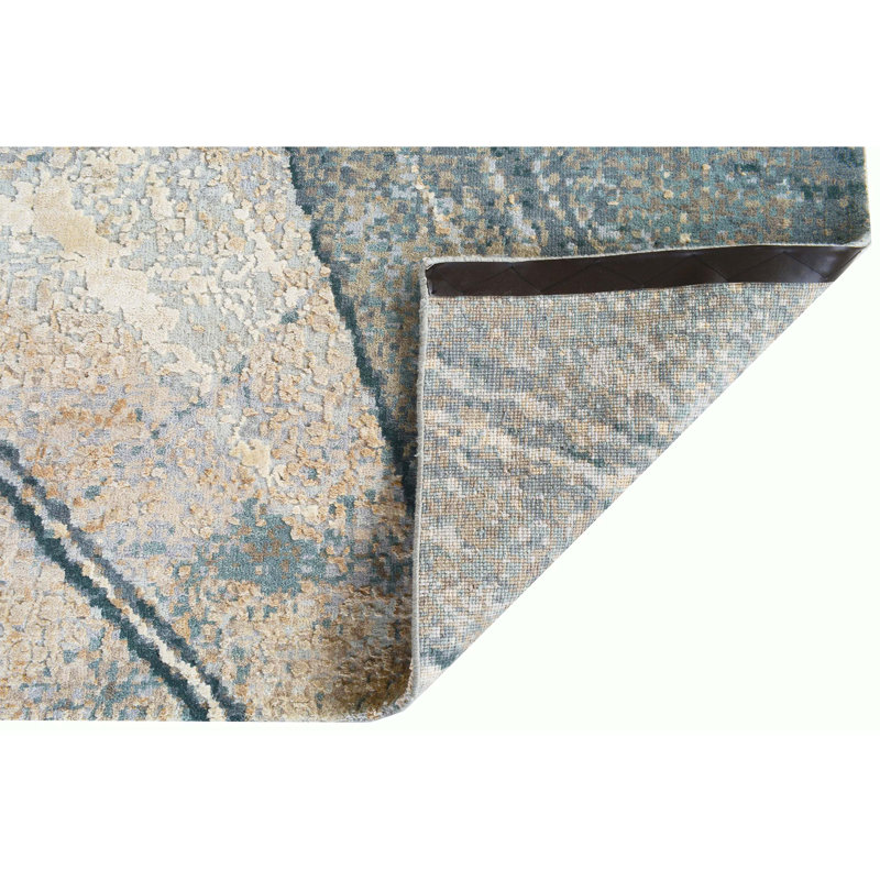 Abstract Area Rug in Blue/Gray/Beige, null, Rectangle 8' x 10'