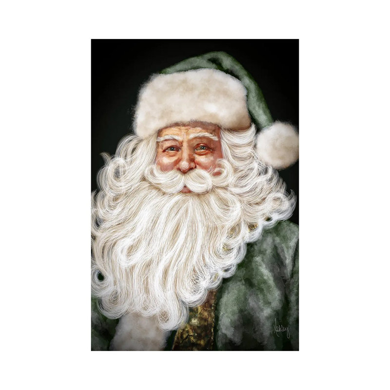 Père Noël vert - reproduction d'art sur toile tendue