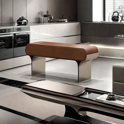Banc rembourré en cuir de microfibre Pagas