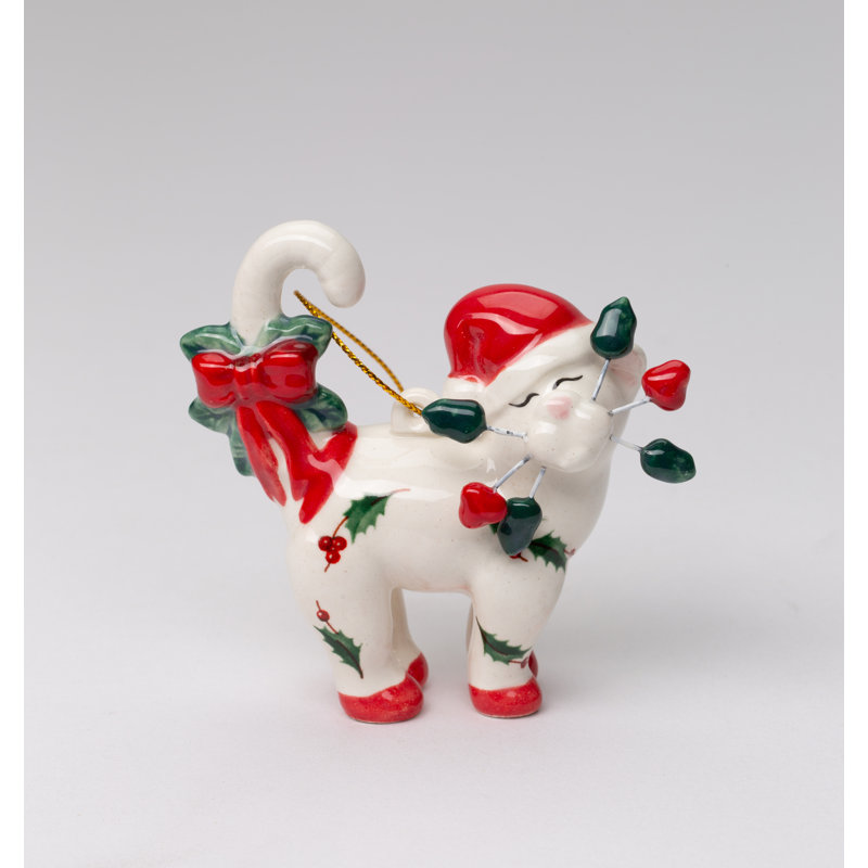 Ornement chat Whisker - canne en bonbon