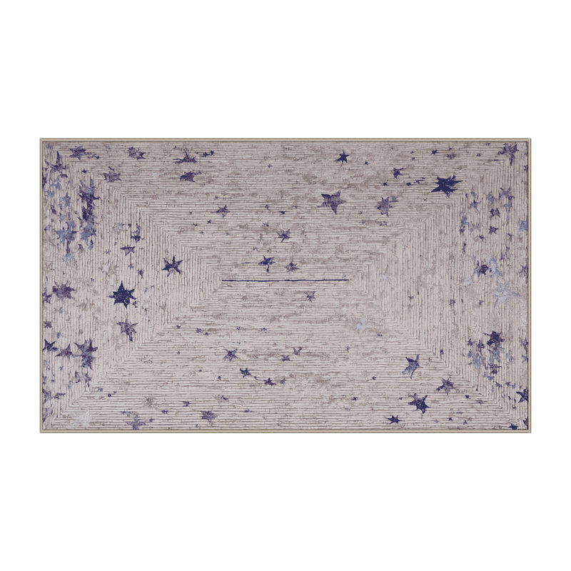 Machine Washable Beige Area Rug, Runner 2' x 4'