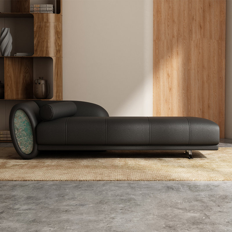 Chaise longue créative, confortable et décontractée, Orienté à gauche (vu de face), Noir