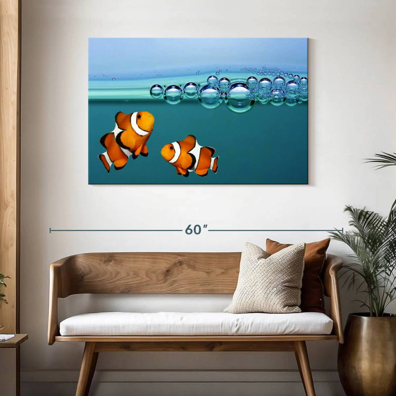 Brampt Clownfish Blowing Bubbles, 30" H x 45" W