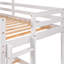 Lit simple au-dessus d'un lit superposé blanc - structure en bois de pin avec pour une chambre à coucher stable, meubles en fenêtre blanche et bois-1384199235