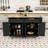 Dashane Kitchen Island Cart with Solid Wood Top, Adjustable Shelves and Cabinet-26266979