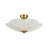 3 - Light French Style Plum Blossom Fabric Scalloped Semi Flush Mount