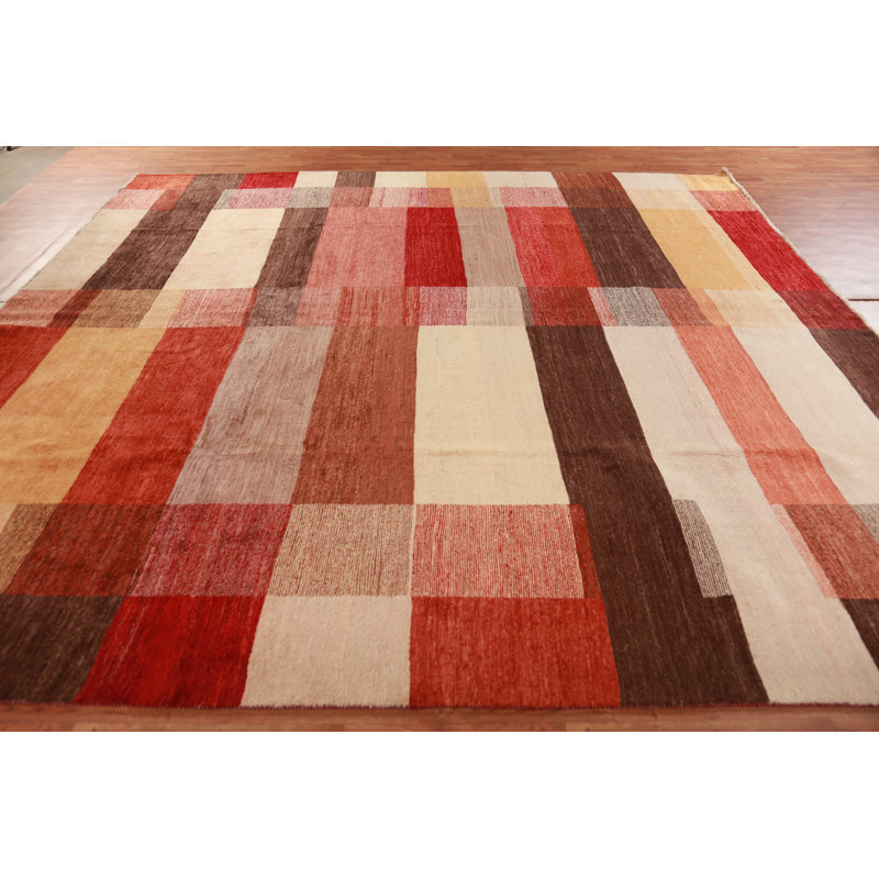 Modern Wool Gabbeh Kashkoli Vegetable Dye Square Rug 11x11