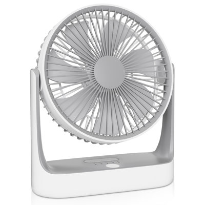 6" USB Rechargeable Desk Fan, Wall Mounted Hanging Fan with LED Light and Hook, for Home Office