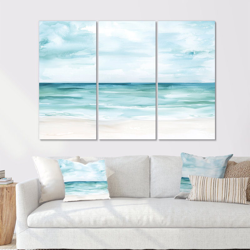 «Coastal Dreams Horizon», ensemble de reproductions d'art mural plage et océan, H 40 po x l 60 po, Toile tendue