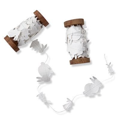 Bunnies Paper Garland On Wood Spool