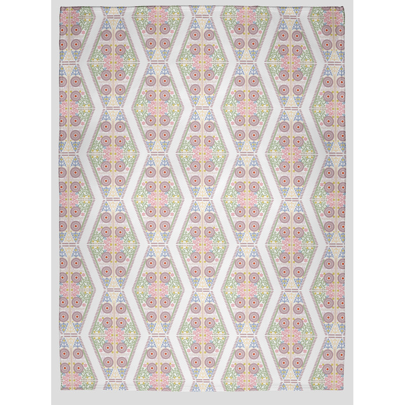 Jeté détaillé Geo Spring, L 30 po x L 39,75 po, Romantiques motifs géométriques mauves