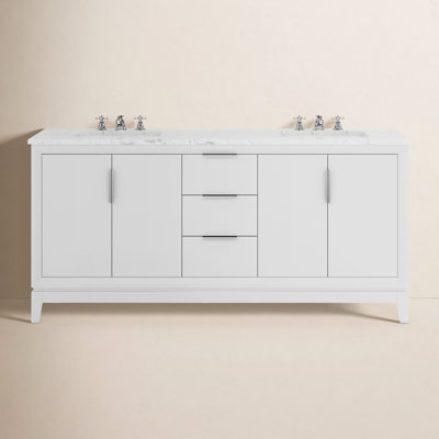 Charlise 72" Carrara Marble Double Bathroom Vanity