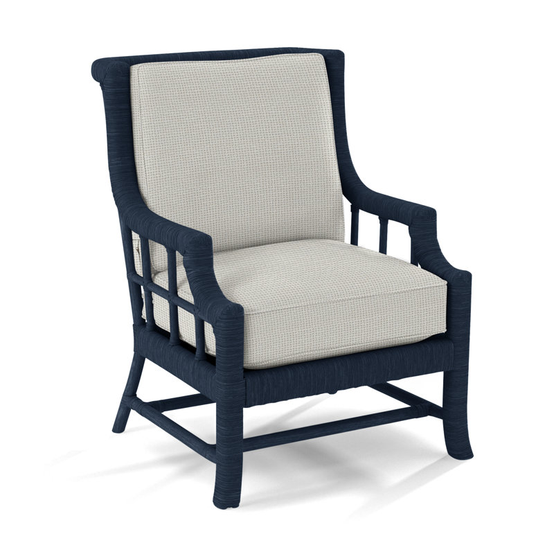 Fauteuil Lafayette, Marine, Rayures bleu cobalt 0204-64