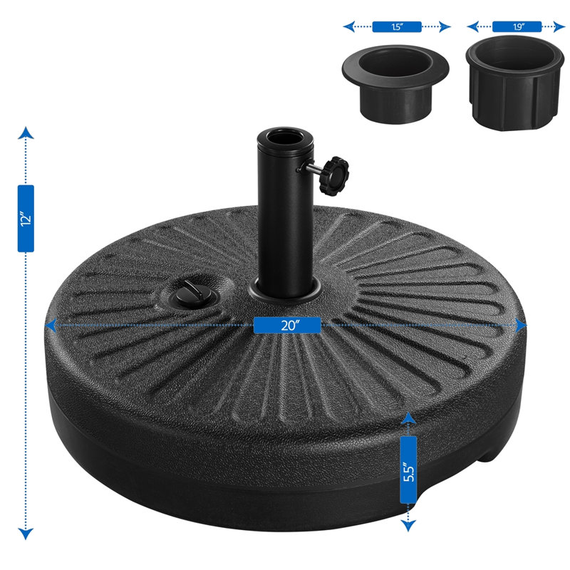 Autumm 4,85 lb Base de parasol autoportante en plastique