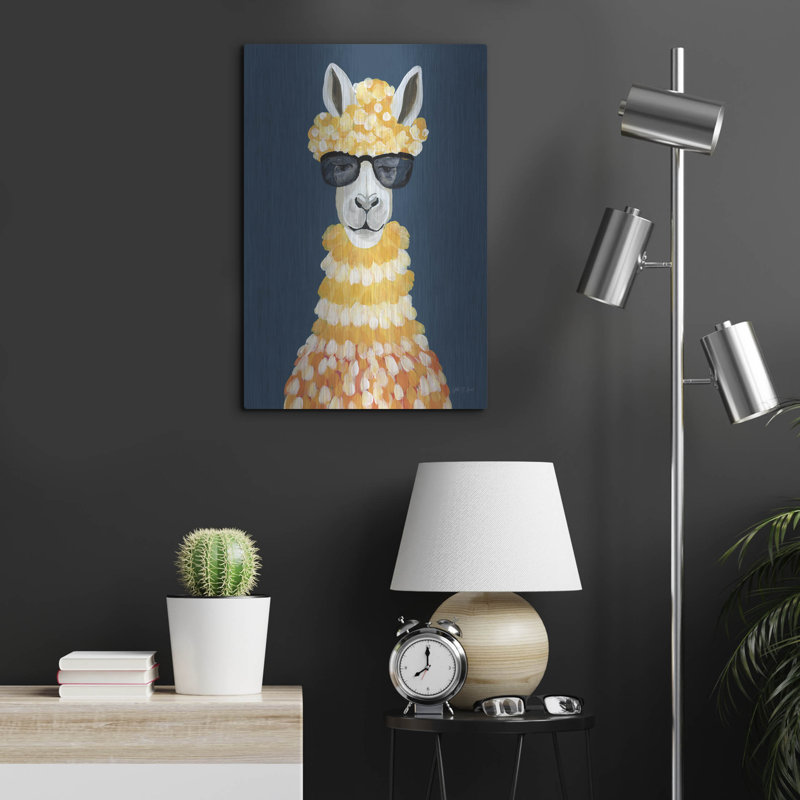Art mural en métal «Fashionista Alpaca» par Yvette St. Amant, H 24 po x l 16 po