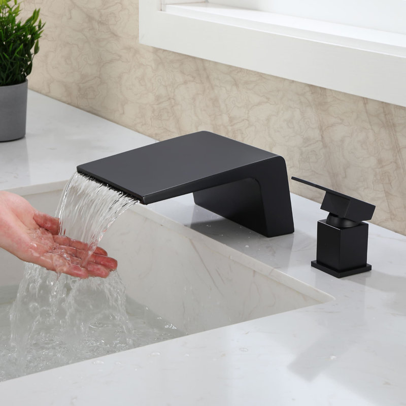 Deck Waterfall Faucet, Matte Black