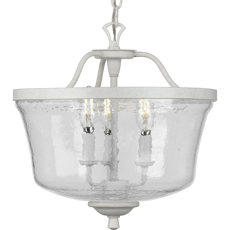 Lustre cylindrique unique à 3 lumières Ermengarda, Blanc chalet