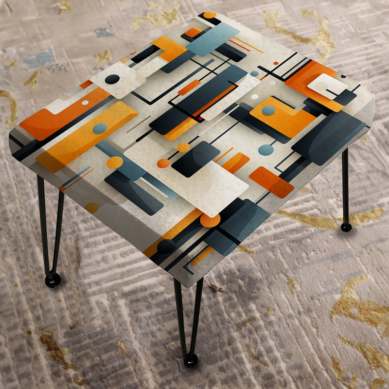 Grey Industrial Geometric Rectangle Mirage - Geometric Rectangle Ottoman