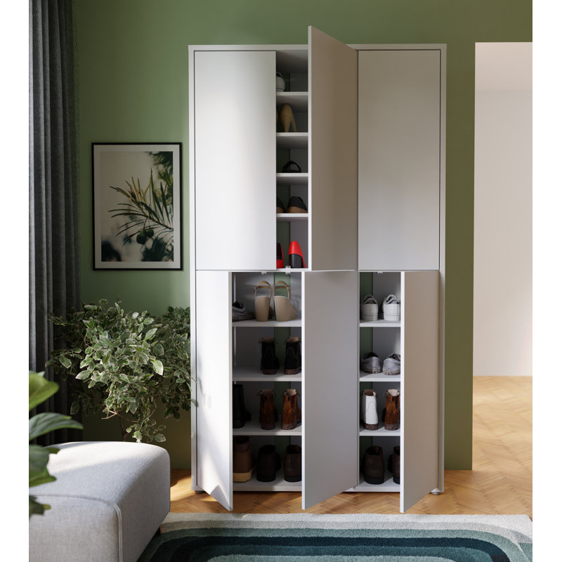 32 Pair Shoe Storage Cabinet, Secret Grey