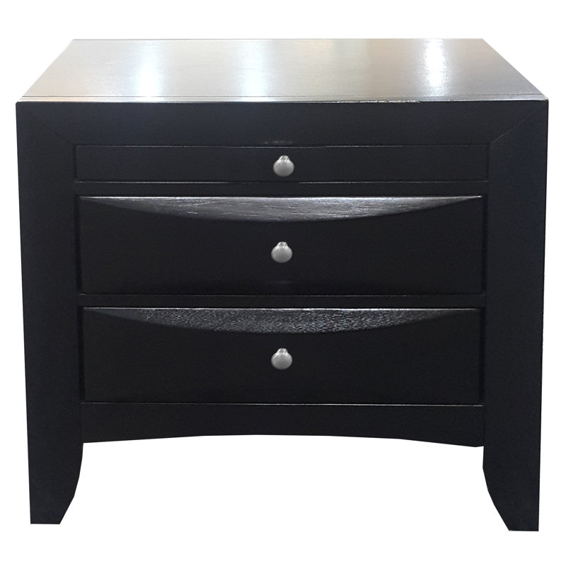 Table de chevet noire avec plateau