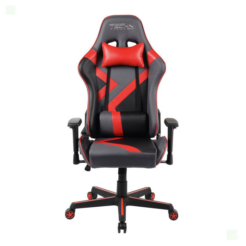 Fauteuil de jeu ergonomique à dossier haut, Rouge