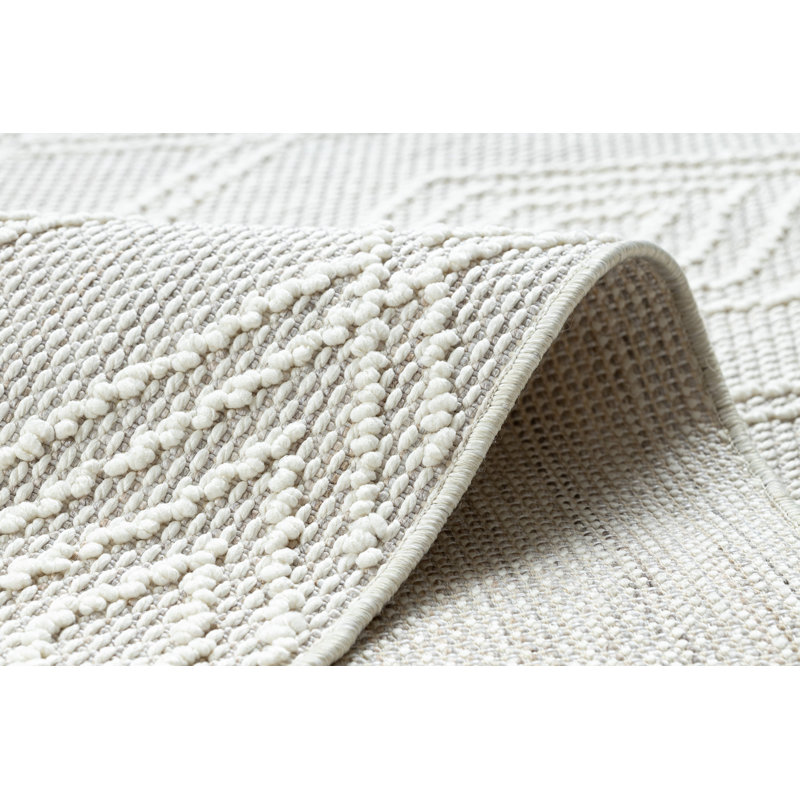 Hinlee Solid Colour Flatweave Area Rug, Rectangular 140 x 190cm