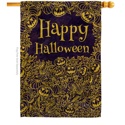 Drapeau de maison mystique d'Halloween à 2 côtés en polyester 40 x 28 pi