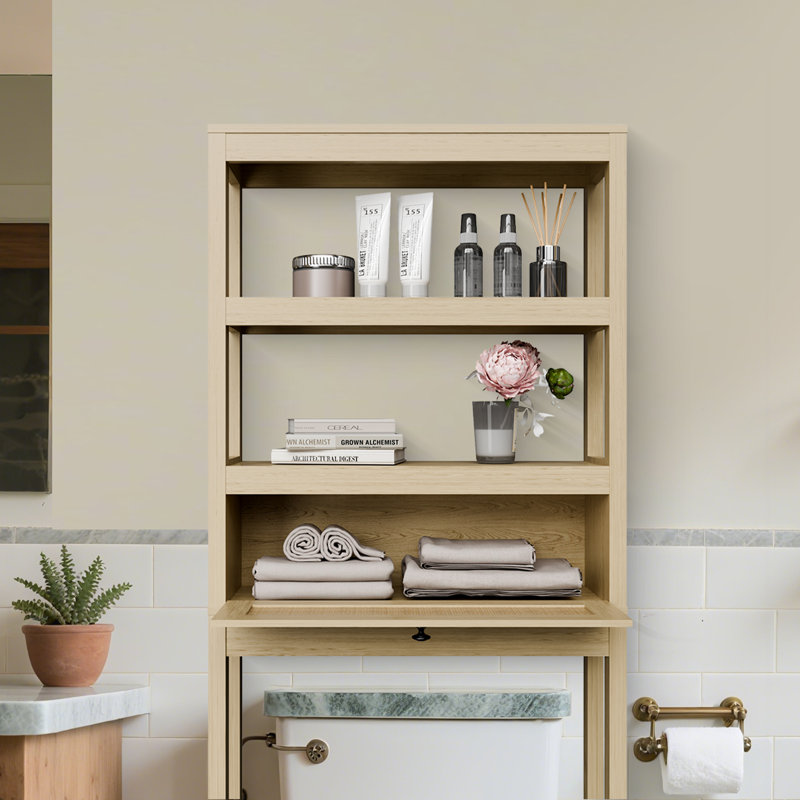 63'' H Freestanding Over The Toilet Storage, Brown