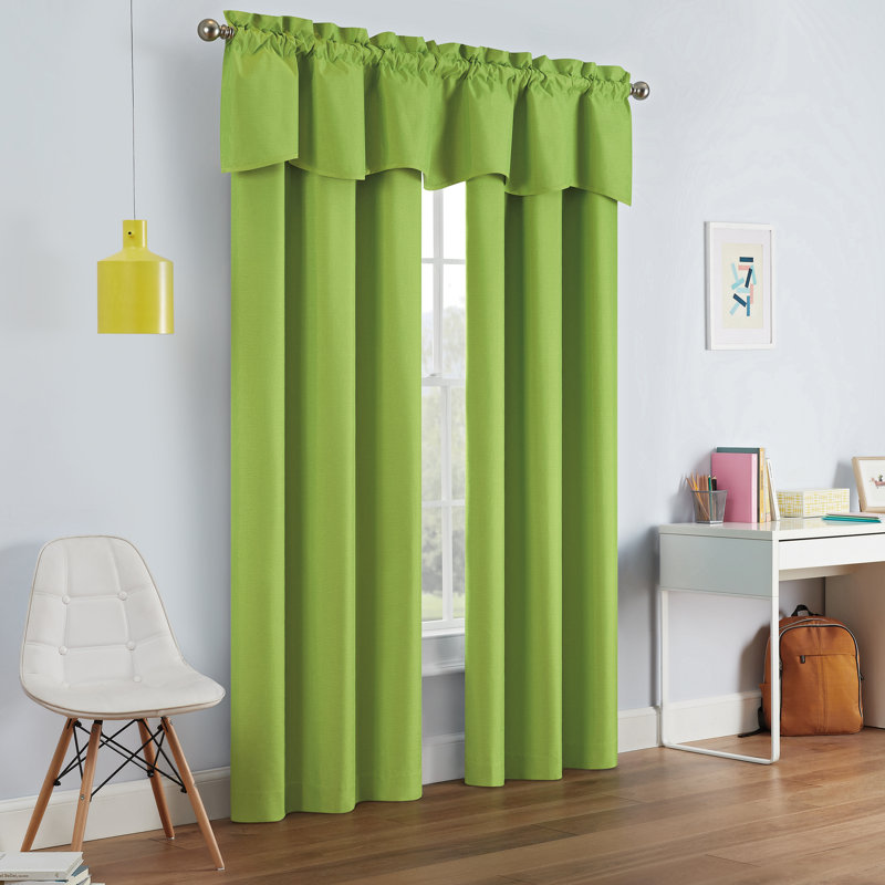 Kendall Lime Green Scalloped Rod Pocket Valance