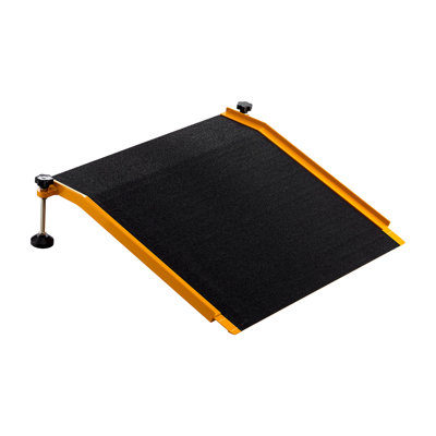 Threshold Ramp for Doorways, 26.4 x 31.9 in, Platform Aluminum Wheelchair Ramp with Adjustable Height, Non-Slip Door Threshold Ramps, 400 lbs Load Capacity, for Home Steps, Wheelchairs, Walkers